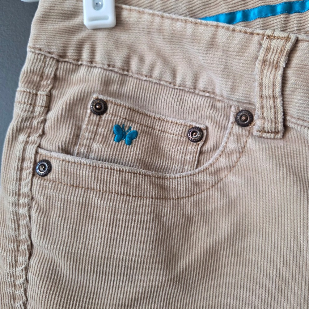 Vintage Y2k Aeropostale Womens Low Rise Khaki‎ Corduroy Flare Pants Sz 5/6 2000s - Picture 5 of 10
